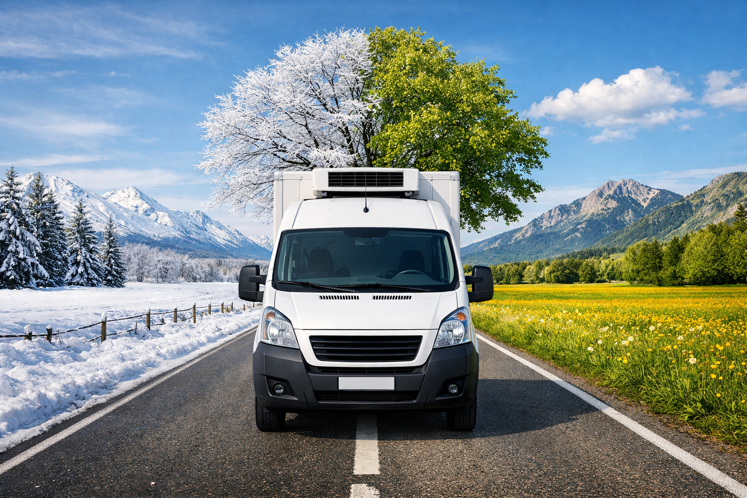 furgone refrigerato tra due stagioni